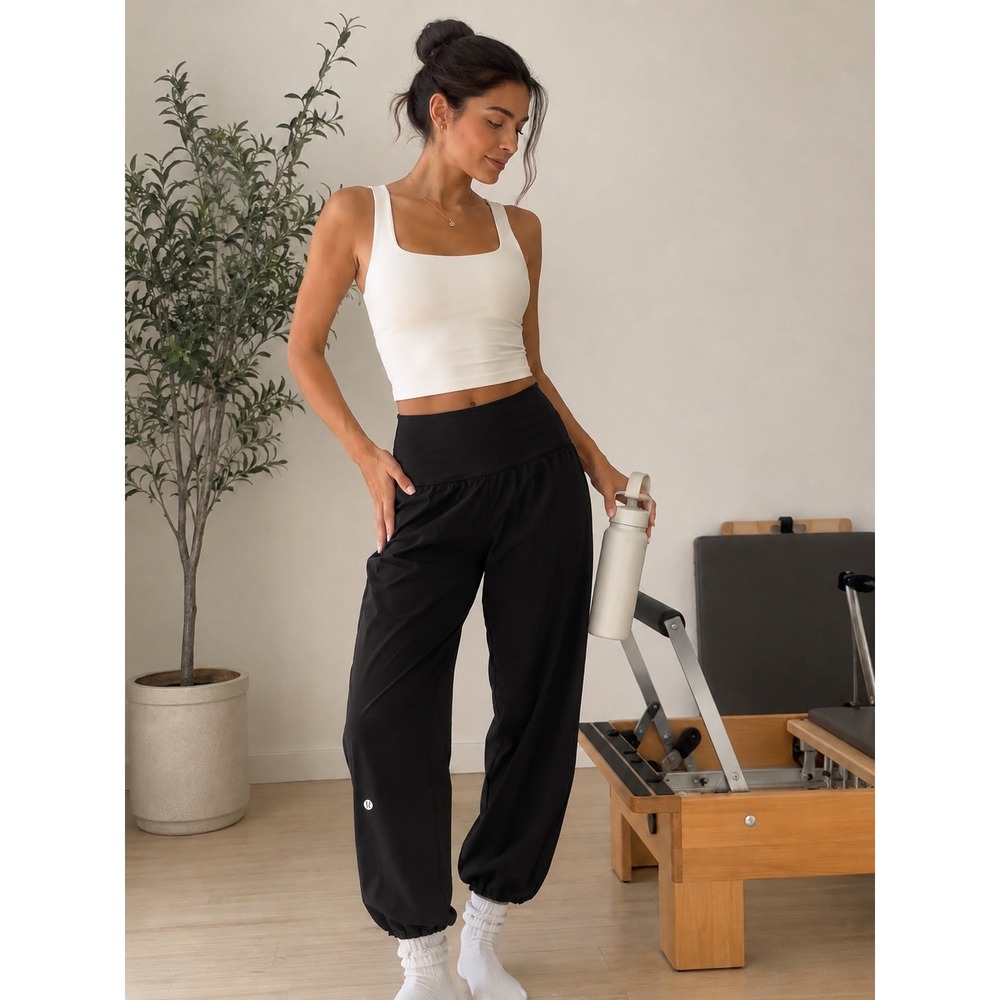 Lululemon Commuter Om Jogger High Rise Black Size 8 Yoga Athleisure Pants